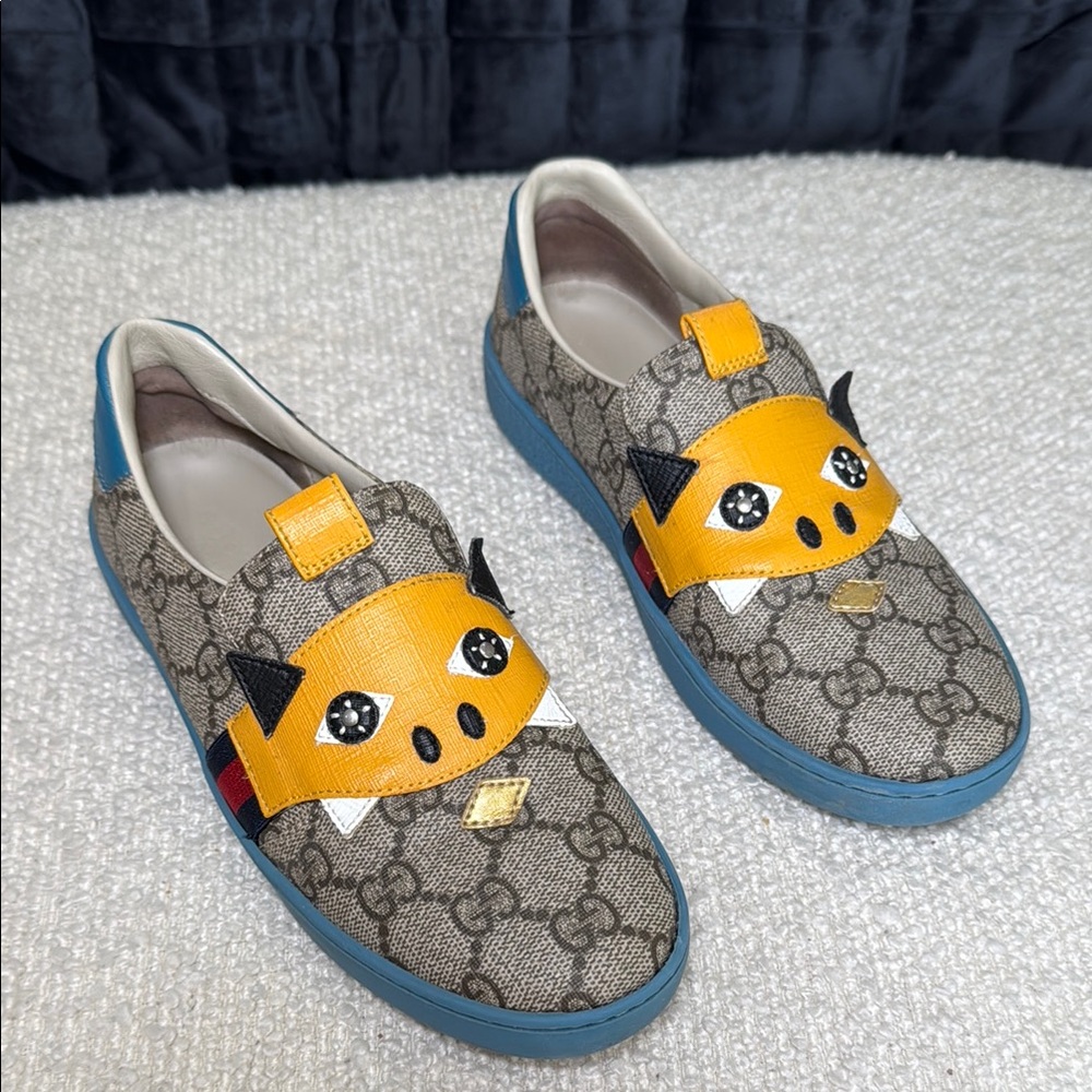 Kids Designer Slip-On Shoes - Yellow and Blue